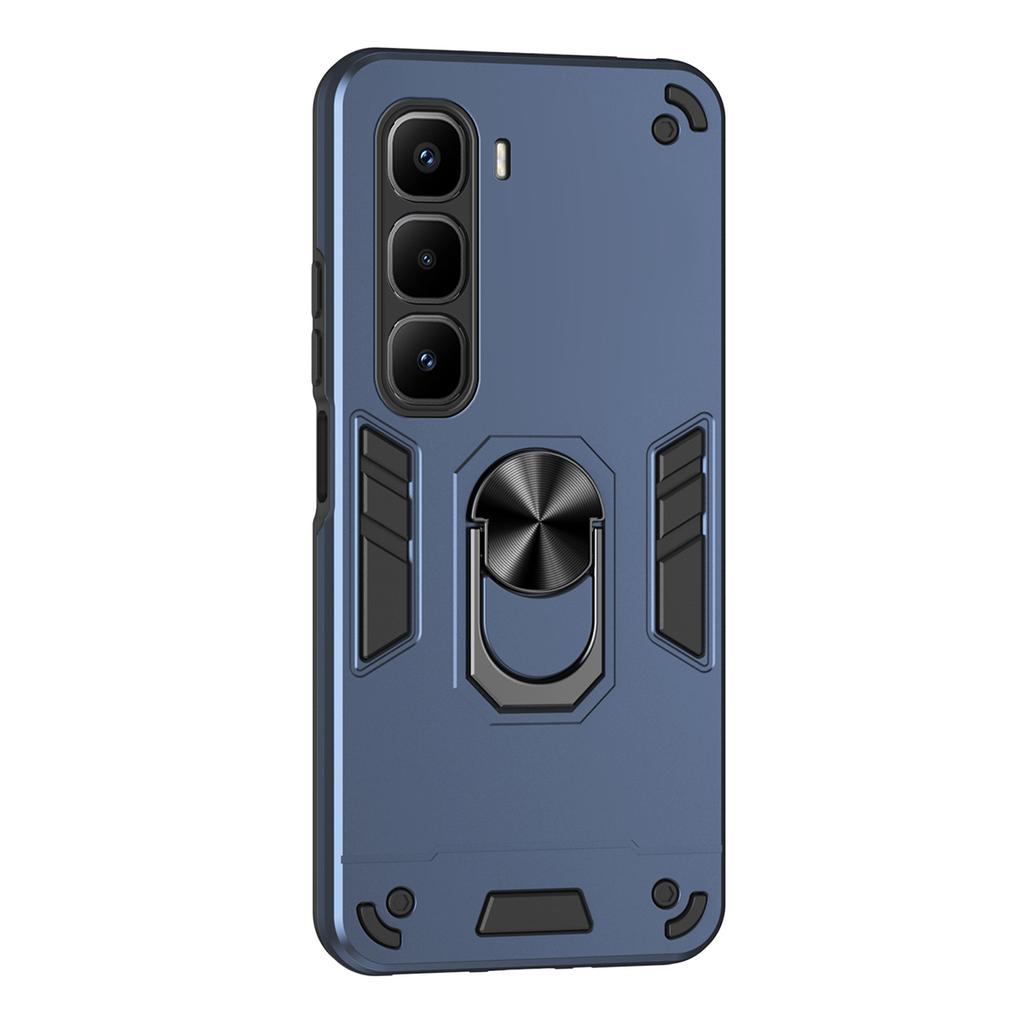 For Infinix Hot 60 Pro+ 4G Case PC+TPU Drop Defend Phone Cover with Ring Kickstand