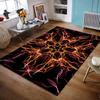 Fiery Abstract Symmetrical Pattern Art Rug Non-slip Rug Suitable for Living Room and Bedroom Sofas