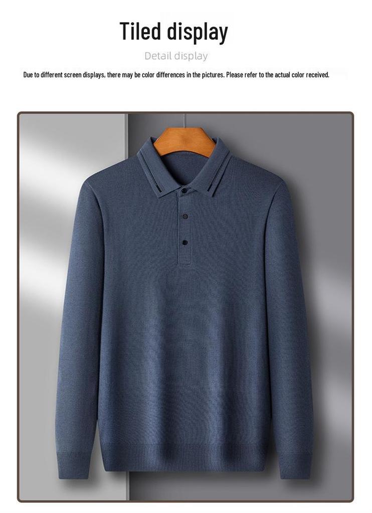 Men's High-Grade Knit Wool Lapel Sweater - Warm Autumn Winter POLO Style