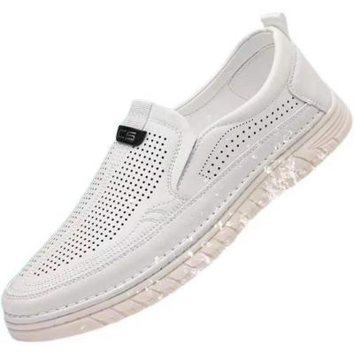 Mode Homme Été Découpe Perforée Chaussures de Ville Cuir de Vache Mode Décontracté Printemps Automne Nouveau Designer Chaussures de Conduite Mâle