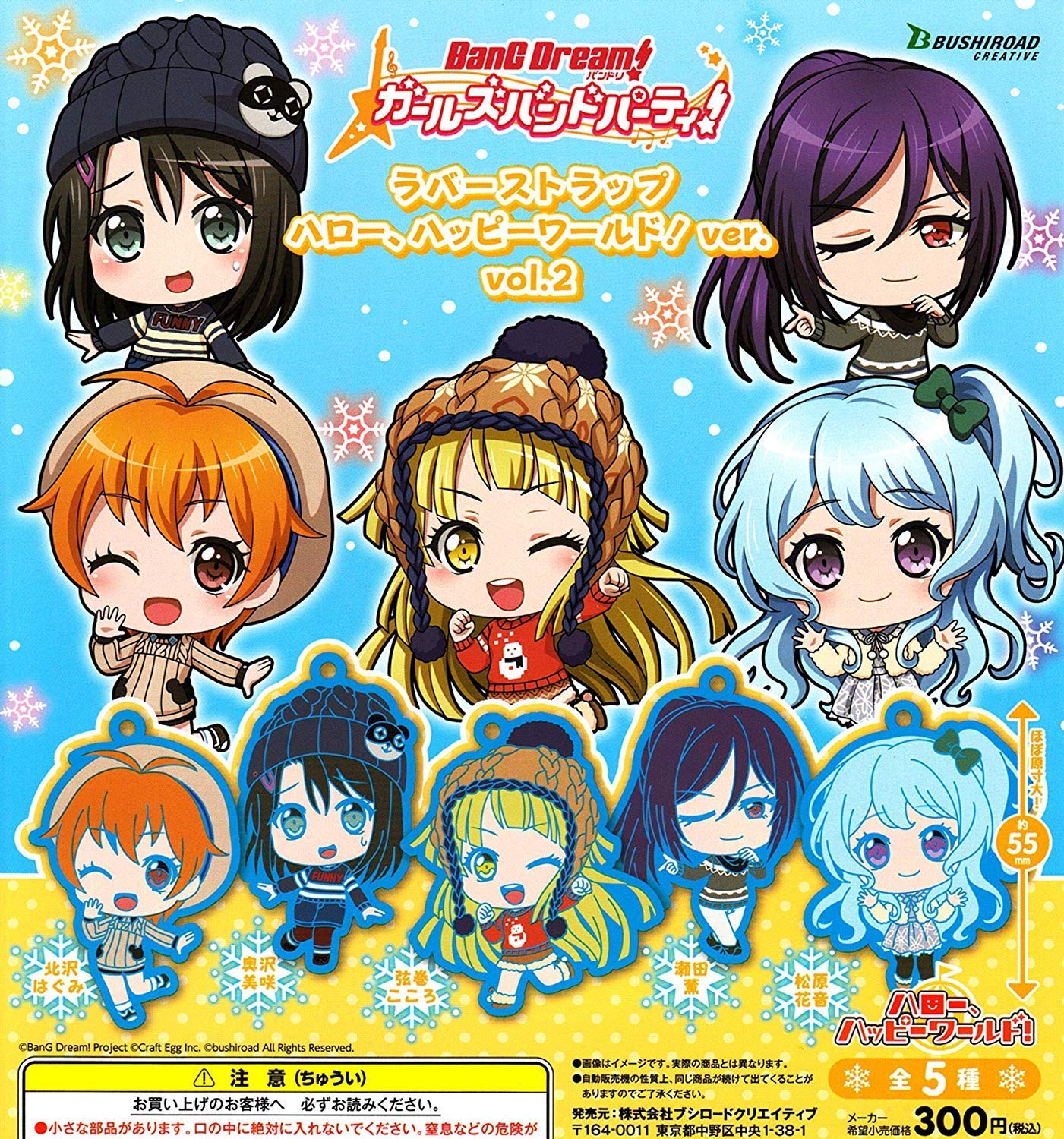 

BanG Girls Band Rubber Strap Happy of 5 Dream! Party! Hello, World! Ver. Vol.2 [Set (Complete)]