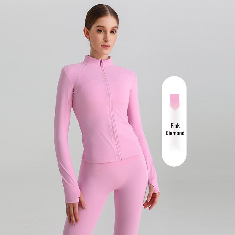 Cardigan Corto da Donna a Manica Lunga con Collo Alto e Vestibilità Slim - Perfetto per Yoga Autunnale, Corsa e Fitness