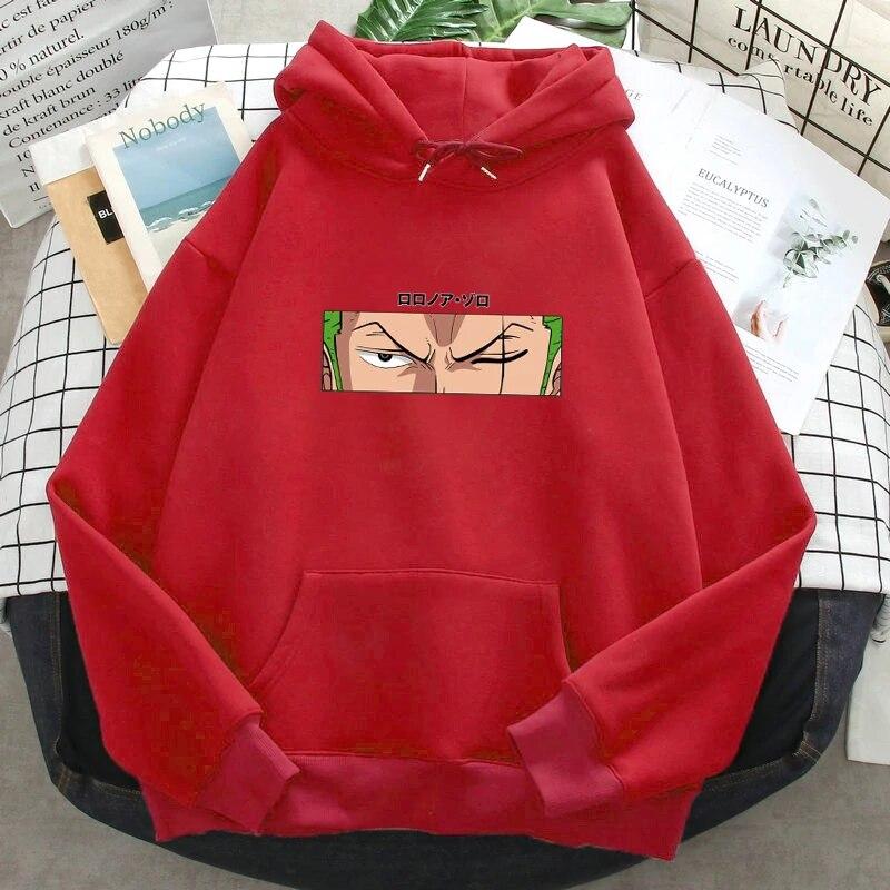 Roronoa Zoro Print Hoodies Unisex One Piece Anime Sweatshirts Hooded Long Sleeves Hooded Pockets Streetwear Clothes