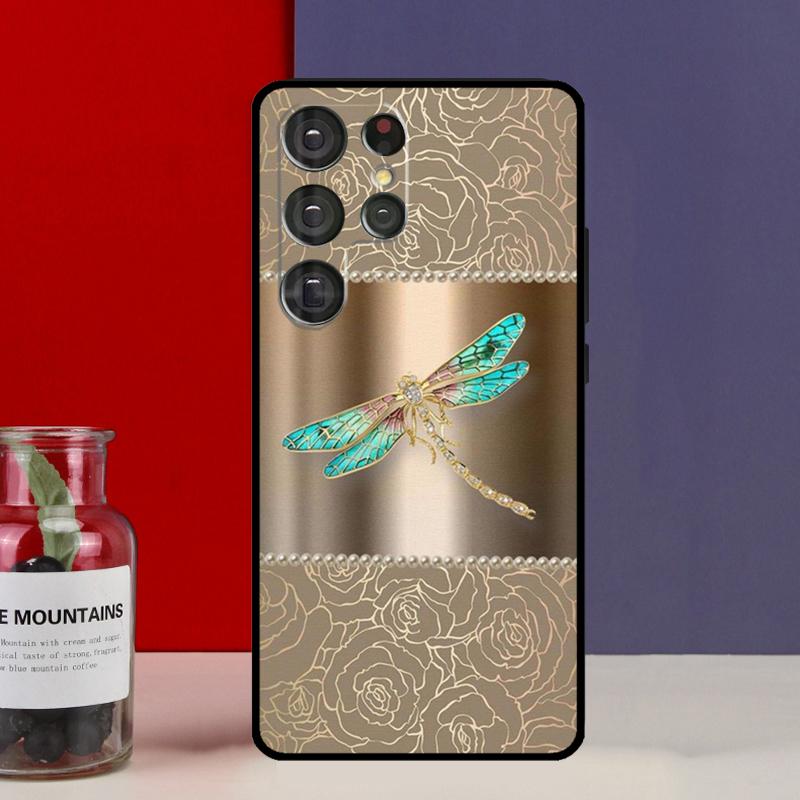 Floral Colorful Dragonfly Funda Case For Samsung Galaxy S25 Ultra S9 S10 S20 FE S21 S22 S23 Plus S24 Ultra Phone Cover