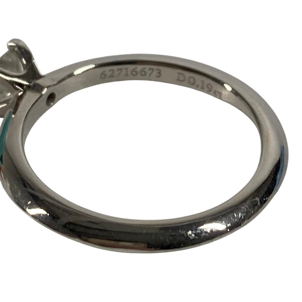 TIFFANY&Co. D0.19ct Diamond Princess cut Platinum Jewelry Ring Pt950 Silver