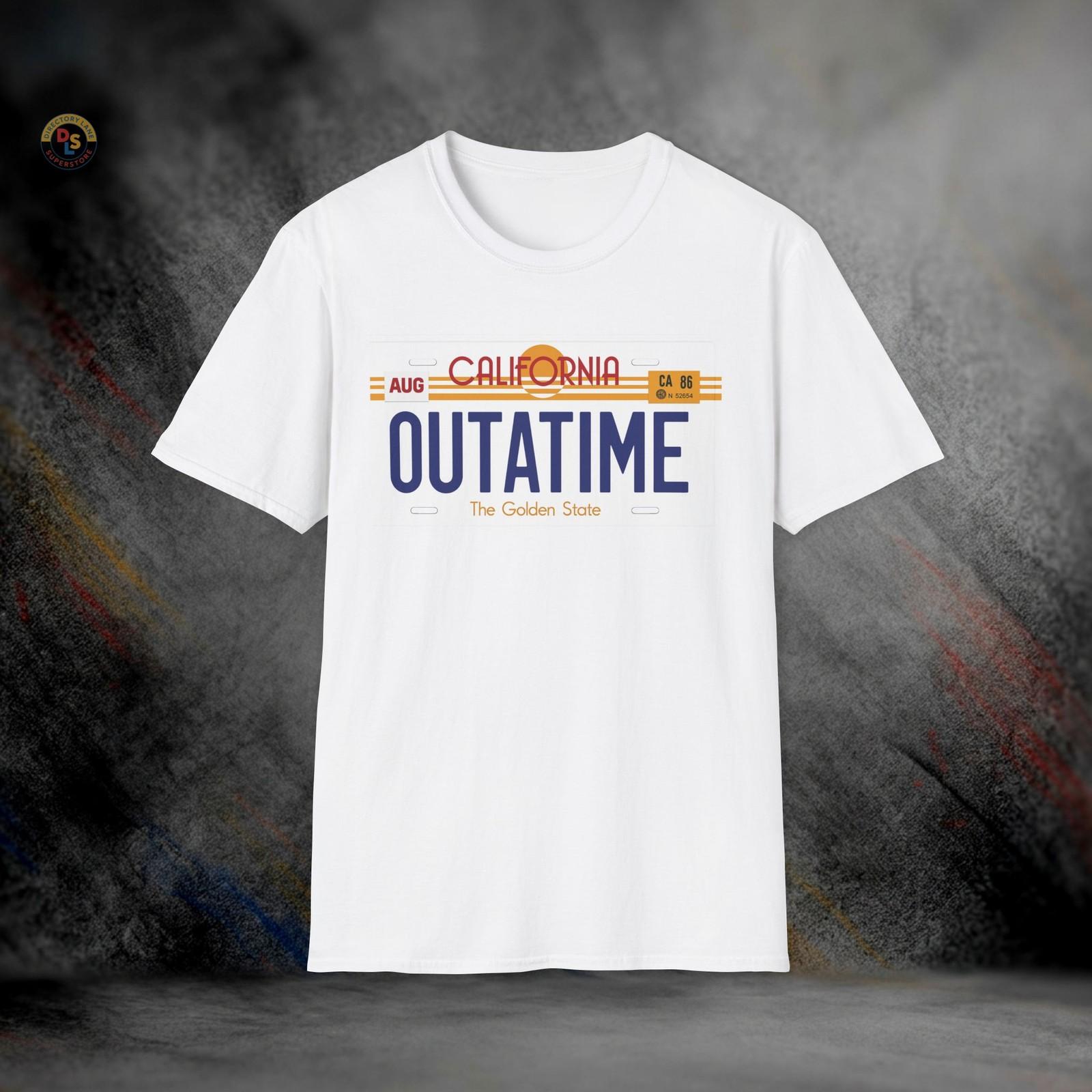 Outatime License Plate Back to the Future T-Shirt | Softstyle Tee L
