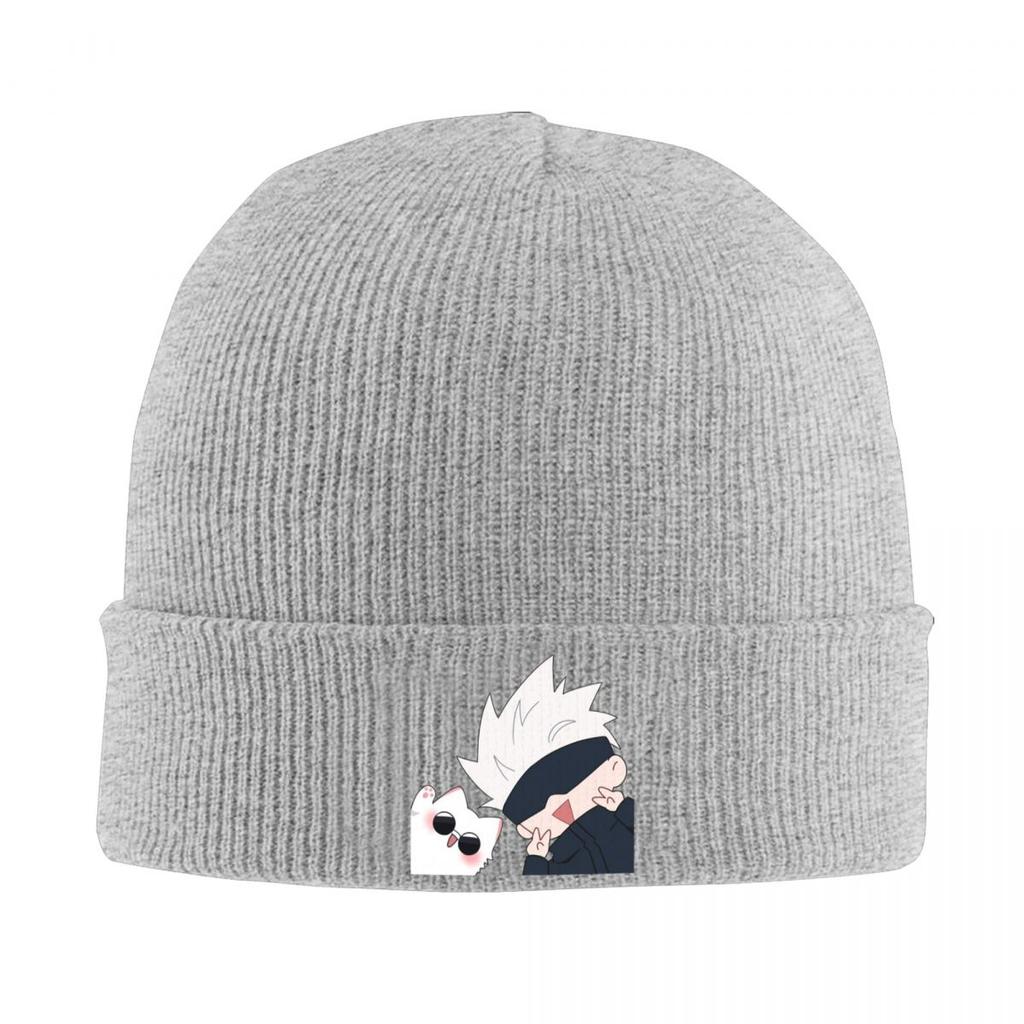 Gojo Manga Kawaii Japanese Anime Warm Knitted Cap Hip Hop Bonnet Hat Autumn Winter Outdoor Beanies Hats for Unisex Adult
