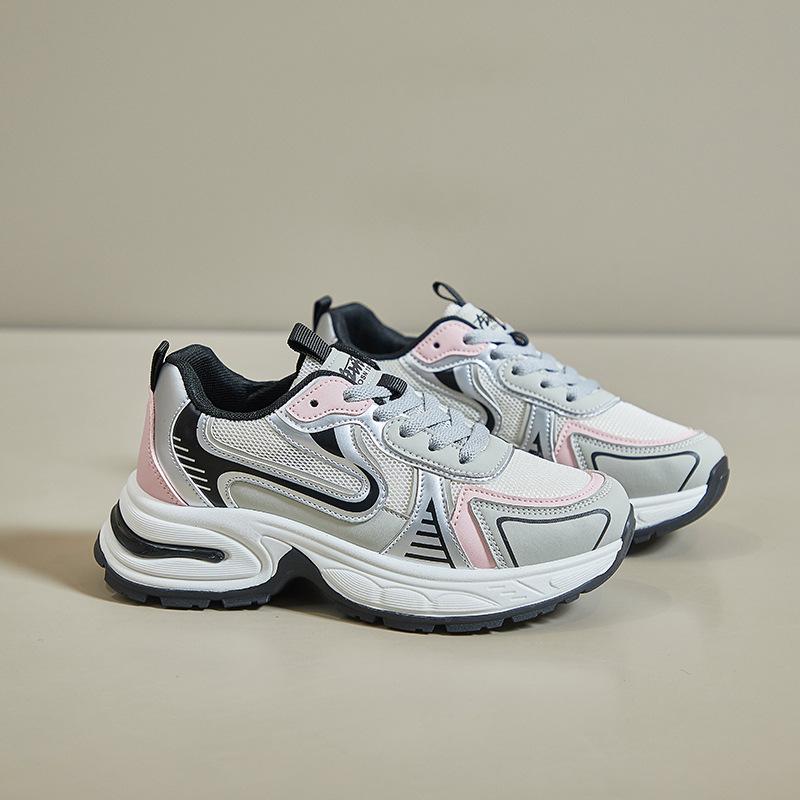 Women's Breathable Casual Walking Running Shoes Sneakers Lace Up Slip On Sports Tennis Shoes Women Mesh Air Cushion Sneakers for Gym Workout Sports