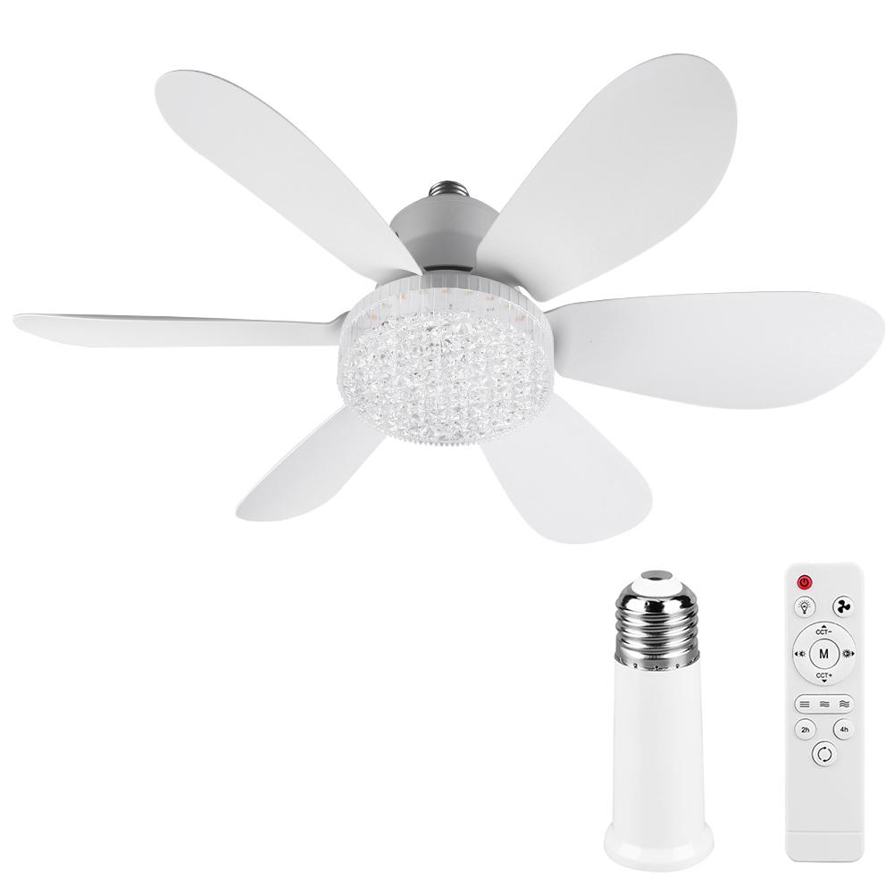 Ceiling Fan with Light LED Light Fan Adjustable Wind Speed Timing Wireless Fan Crystal Ceiling Fan Light for Living Room Bedroom