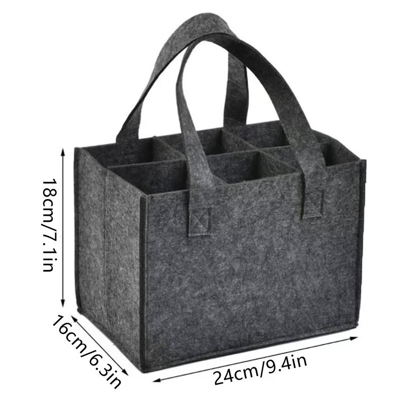 Lightweight Foldable For Travel Wine Bottle Bag With Carry Handle Picnic Tear Resistant Waterproof 6 Compartments BBQ Party