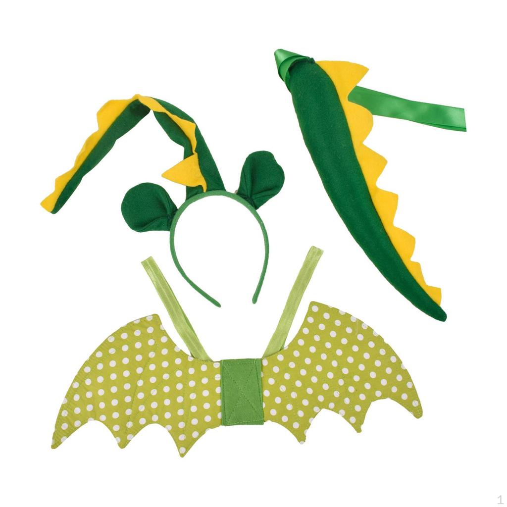 3 Piece Dinosaur Wing Tail Set for Kids Costume Halloween Dragon Costumes Dress Up