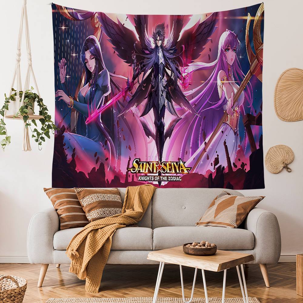 Retro Saint Seiya Anime Tapestry Indian Buddha Wall Decoration Witchcraft Bohemian Hippie Wall Hanging Sheets