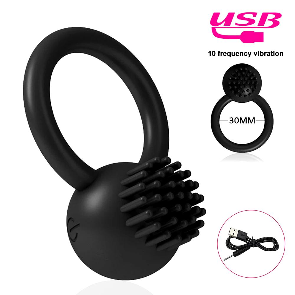 Male Masturbator Chastity Sextoy Sensualex Men Novelty Toys Rechargeable 10 Vibration Modes Ejaculation Delay Cock Ring  Sextoy