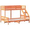 VidaXL Bunk Bed 80x200/140x200 Cm Wax Brown Solid Pine Wood, Bed, Bed Frame, Loft Bed 3207184