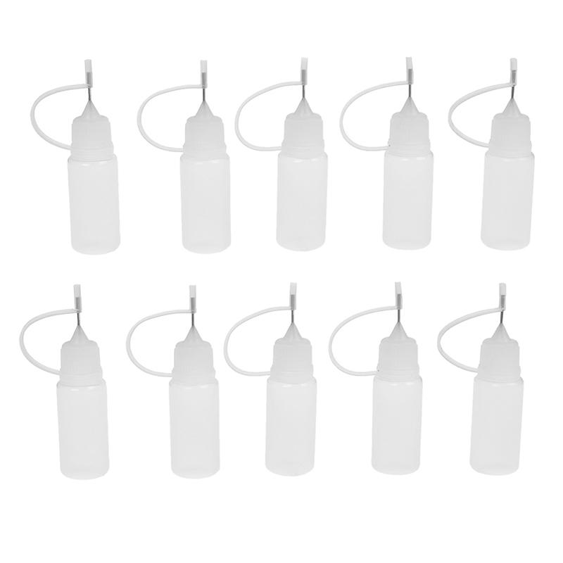 10Pcs 10Ml Glue Applicator Needle Squeeze Bottle For Paper Quilling Diy Craft