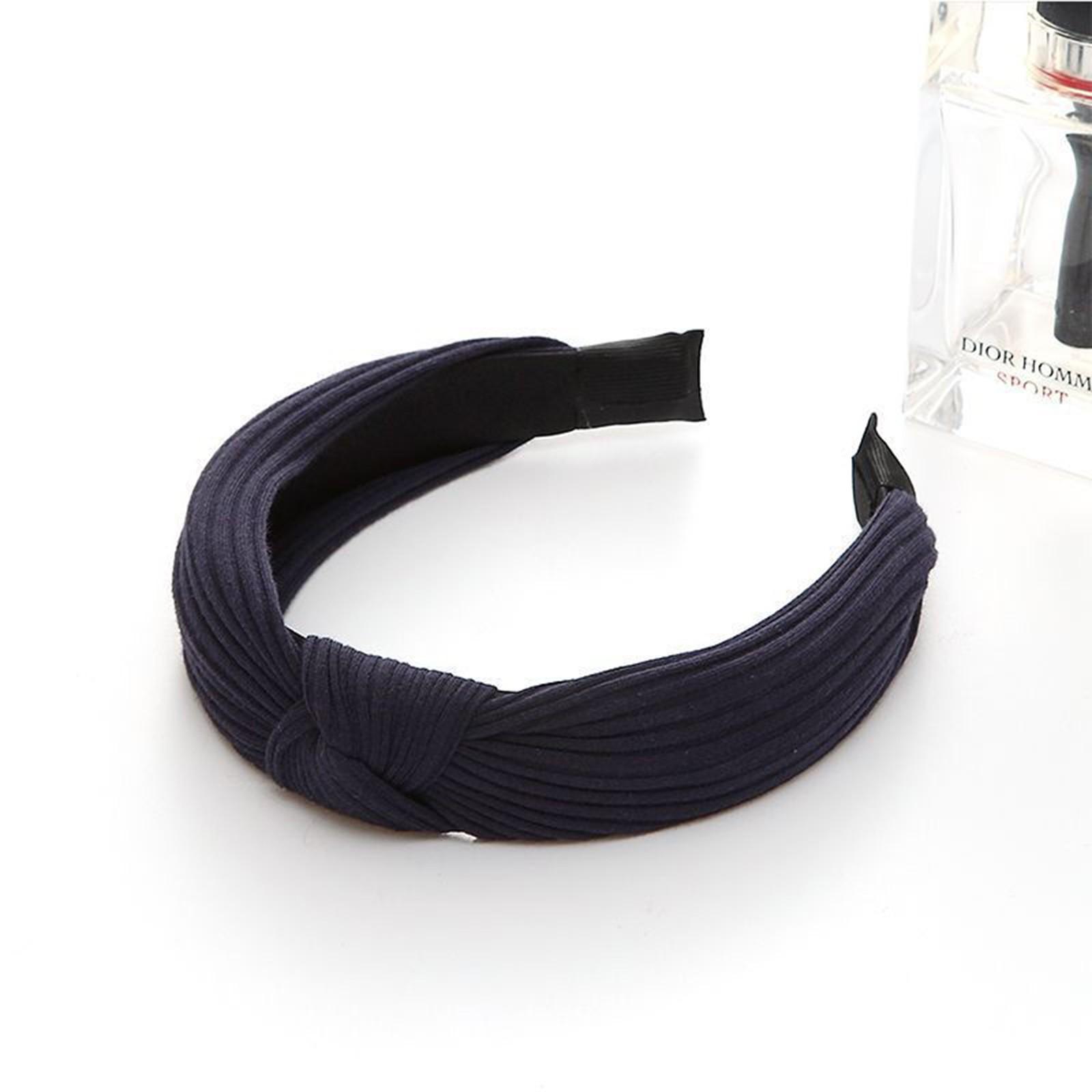 

Аксессуары для волос из ткани сплошного цвета, женская ручная вязка, завязанная широкая повязка на голову