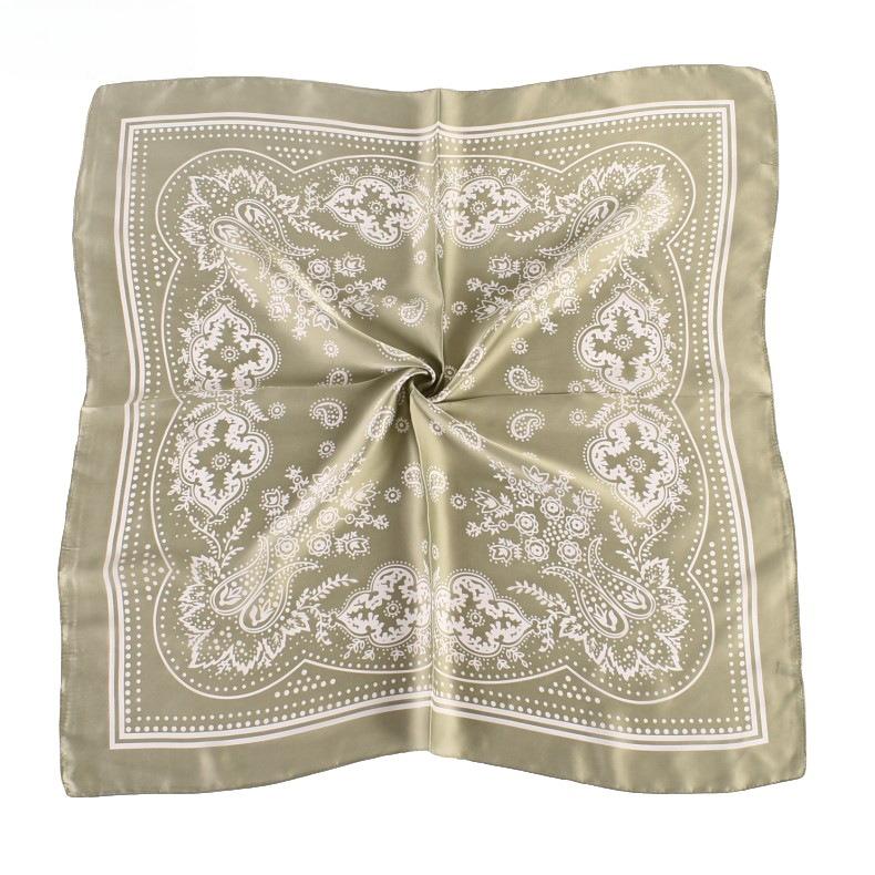 68Cm Paisley Small Cashew Flower Scarf For Women Spring And Summer Thin Satin Square Scarf Retro Versatile Headscarf Shawl
