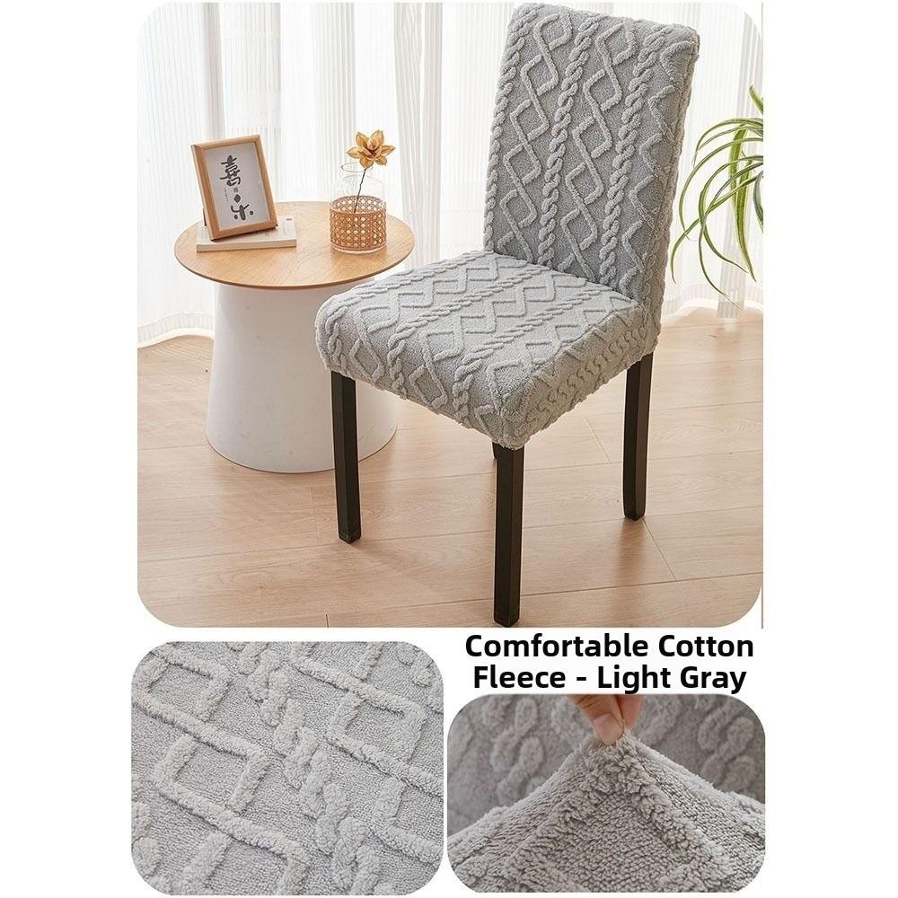 Fashion Premium Stretch Jacquard Chair Covers Velveteen Dustproof Dining Chair Protectors Removable Seat Cover