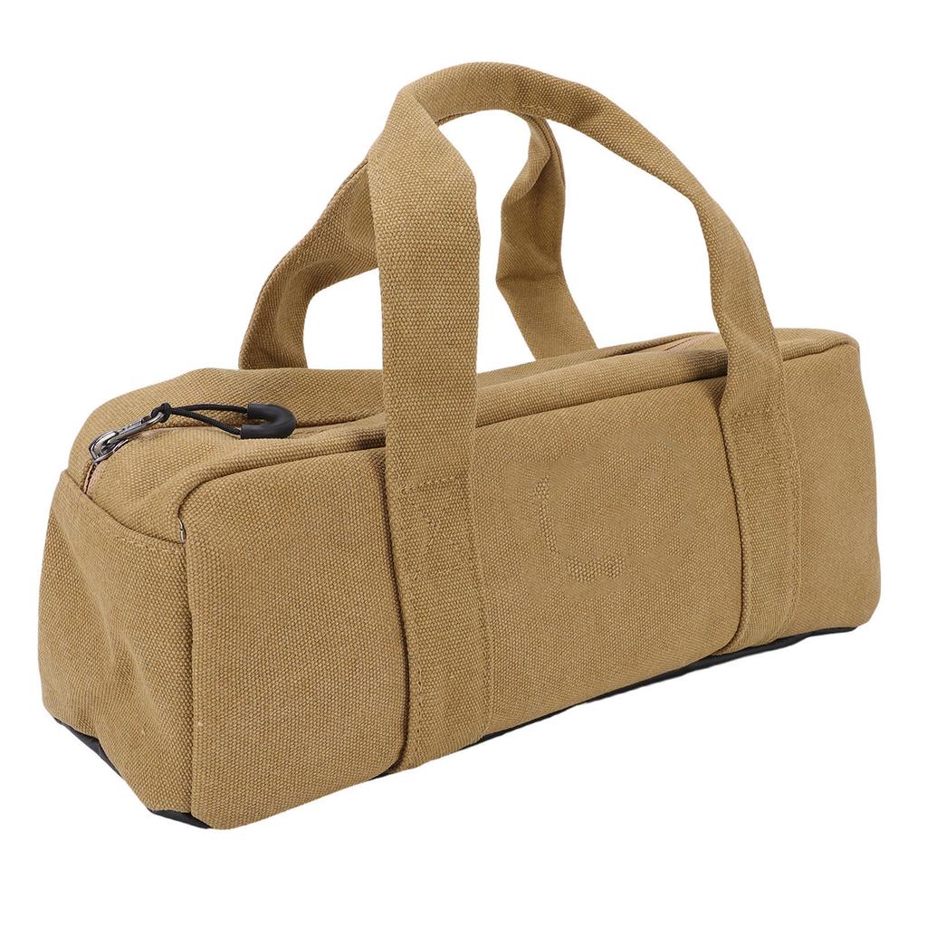 Tent Stake Storage Bag Canvas Portable Handheld Large Capacity Peg Nail Utility Bag for Camping Hiking