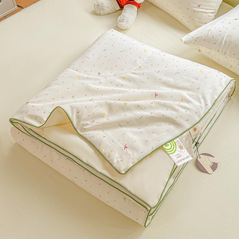 Class A Washed Cotton Soybean Fiber Gauze Quilt - Double Layer Summer Cool, Machine Washable