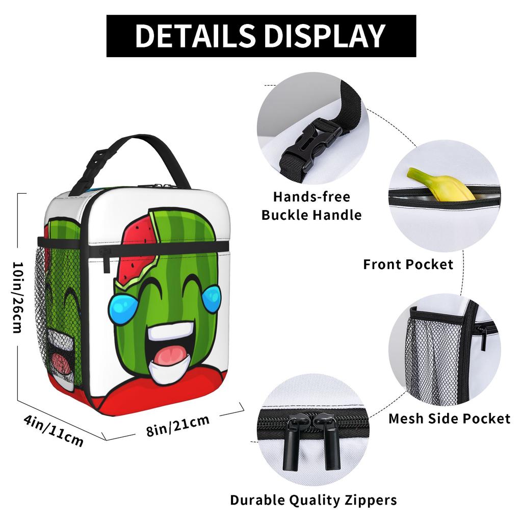 Sunny and Melon Insulated Lunch Bag for Men Women  Food Container Bags Portable Thermal Cooler Lunch Box For School Office