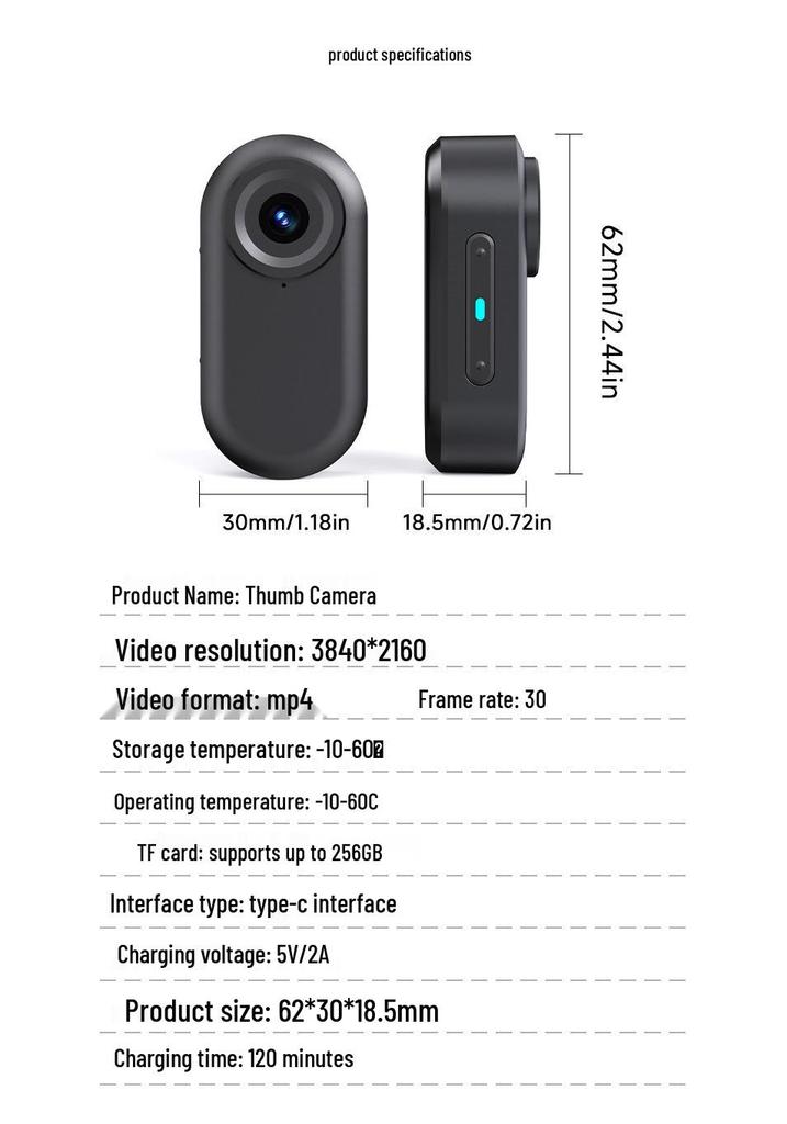 Portable Cross-Border Chest and Neck Action Camera for Vlogging, Student, and Pet Recording