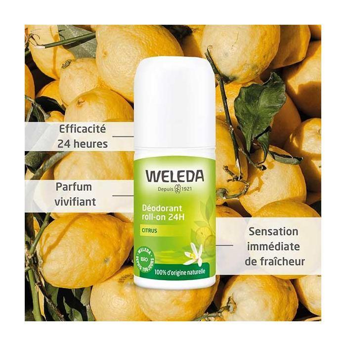 Déodorant - Weleda - Citrus - 24h - Roll-On 50ml - Sans Alcool