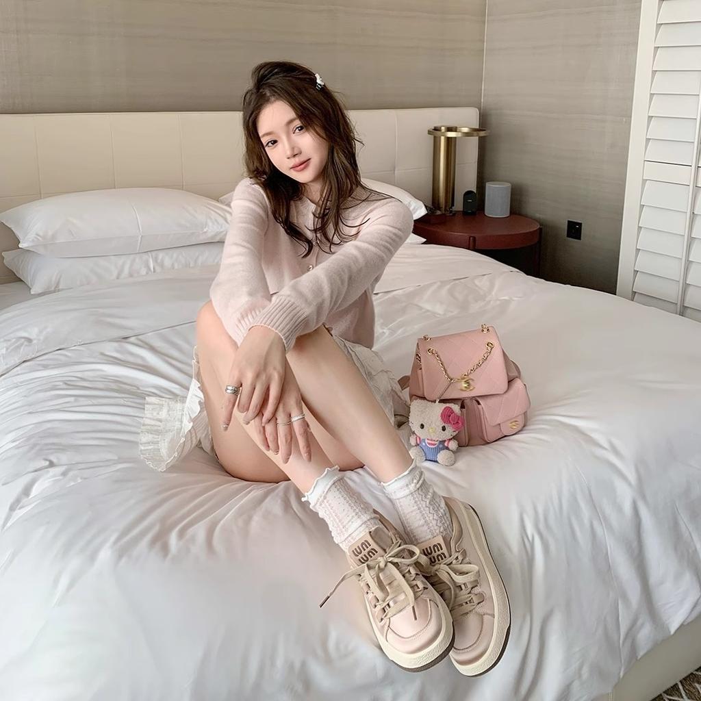 [Youshilai] Sweetheart Girl~ Su Yinyin's Same 2025 Spring Platform Silk Sports and Leisure Board Shoes for Women