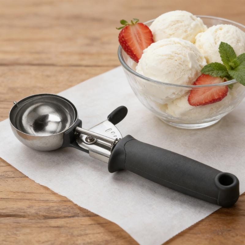 Bequemer Eiscreme-Löffel Edelstahl-Löffel Schnelle Entnahme Für Keksteig Einfach zu bedienen Küchenutensil