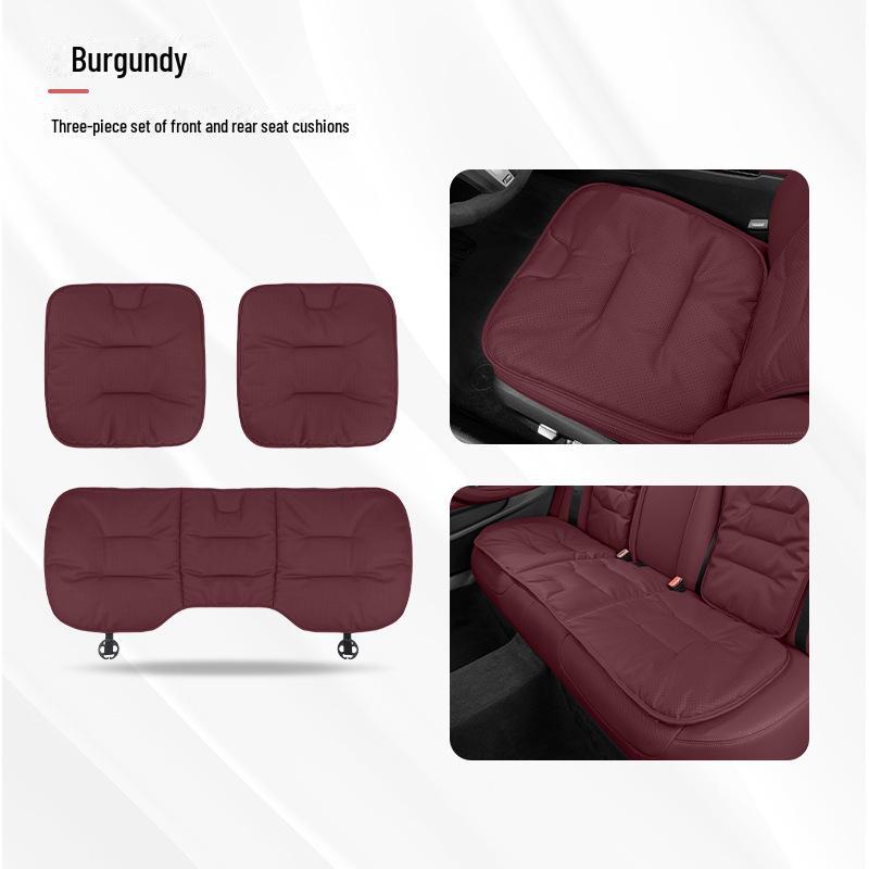 Universal Ventilated Nappa Leather Car Seat Cushions - Four Seasons, Breathable, High-Grade, Perforated Design for All Models.