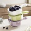 2 In 1 Rotatable Food Draining Basket with Handle Fruit Strainer Colander for Washing Berries Salad Vegetable BPA-free Durable