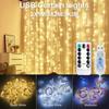 1pc 300 LED Curtain Lights, 10Ft X 10Ft Copper Wire Light Strings, USB Powered Hanging Window Fairy Lights, 8 Lighting Modes With Remote Control