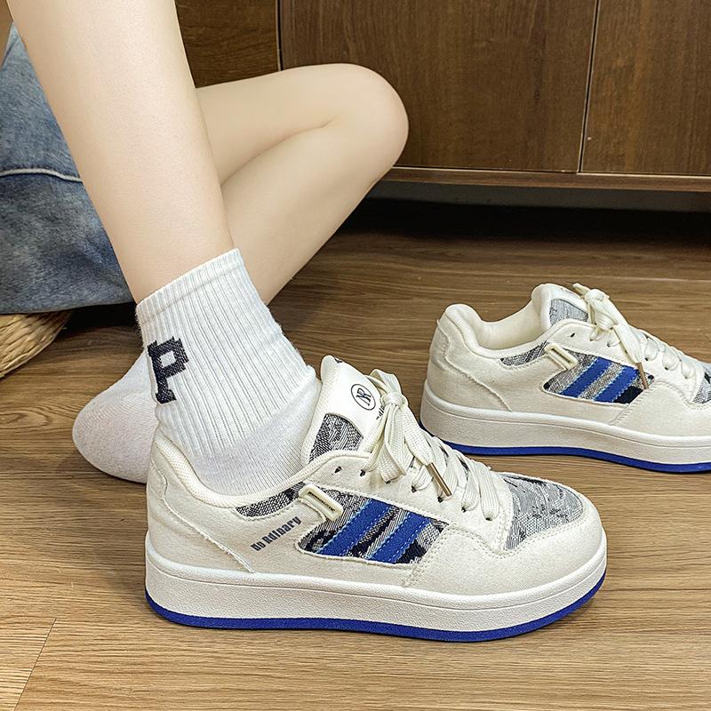 Hongkongský retro džínový designový smysl chlebové boty dámské ins tide 2025 jarní nové všestranné ležérní plátěnky