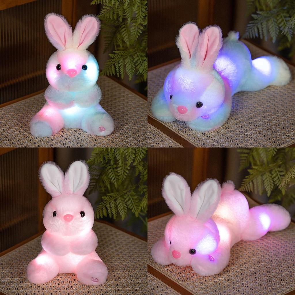 Colorful Glowing Rabbit Plush Toy Cartoon Stuffed Doll Home 2535cm Decoration