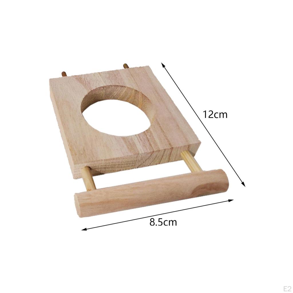 Parrot Cage Feeder Bird Wood Perch Stand Habitat and Rest Easy to Install Food Tray