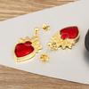 Nidin Hot Sale Sacred Heart Charm Drop Earrings For Women Female Vintage Engagement Wedding Party Ear Jewelry Delicate Gifts