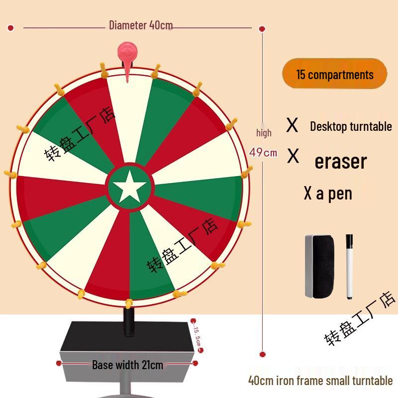 Entertainment Game Turntable: Wipeable Iron Lucky Lottery Spinner