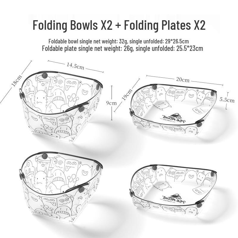 Portable Multi-Purpose Cutlery Set with Folding Bowl, Plate, Coffee Filter, Funnel, and Water Cup