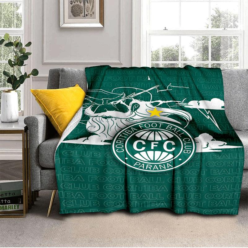 Cori-tiba Football Club Crest Printed Throws Blanket Soft Flannel Blankets for Couch Bed Gifts for Men Women Picnic blanket Christmas gifts