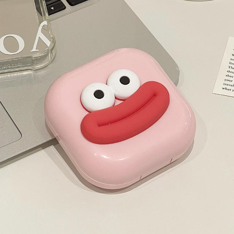 Small Contact Lens Case Cute Sausage Mouth Contact Lens Box Portable Travel Contact Lens Lenses Container Box For Travel Set