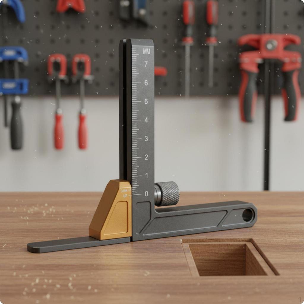 Router Height Gauge Table Saw Aluminum Alloy Measuring Tool for Woodworkers, Carpenters,