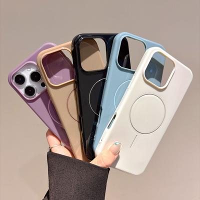 For IPhone16 Mobile Phone Case Imitation Original Fine Circle Magnetic Suction for Apple 15promax All-inclusive Solid Color Protective Case