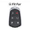 Classic Leather 6 Buttons Car Key Fob Case Cover For Cadillac Escalade 2015-2019