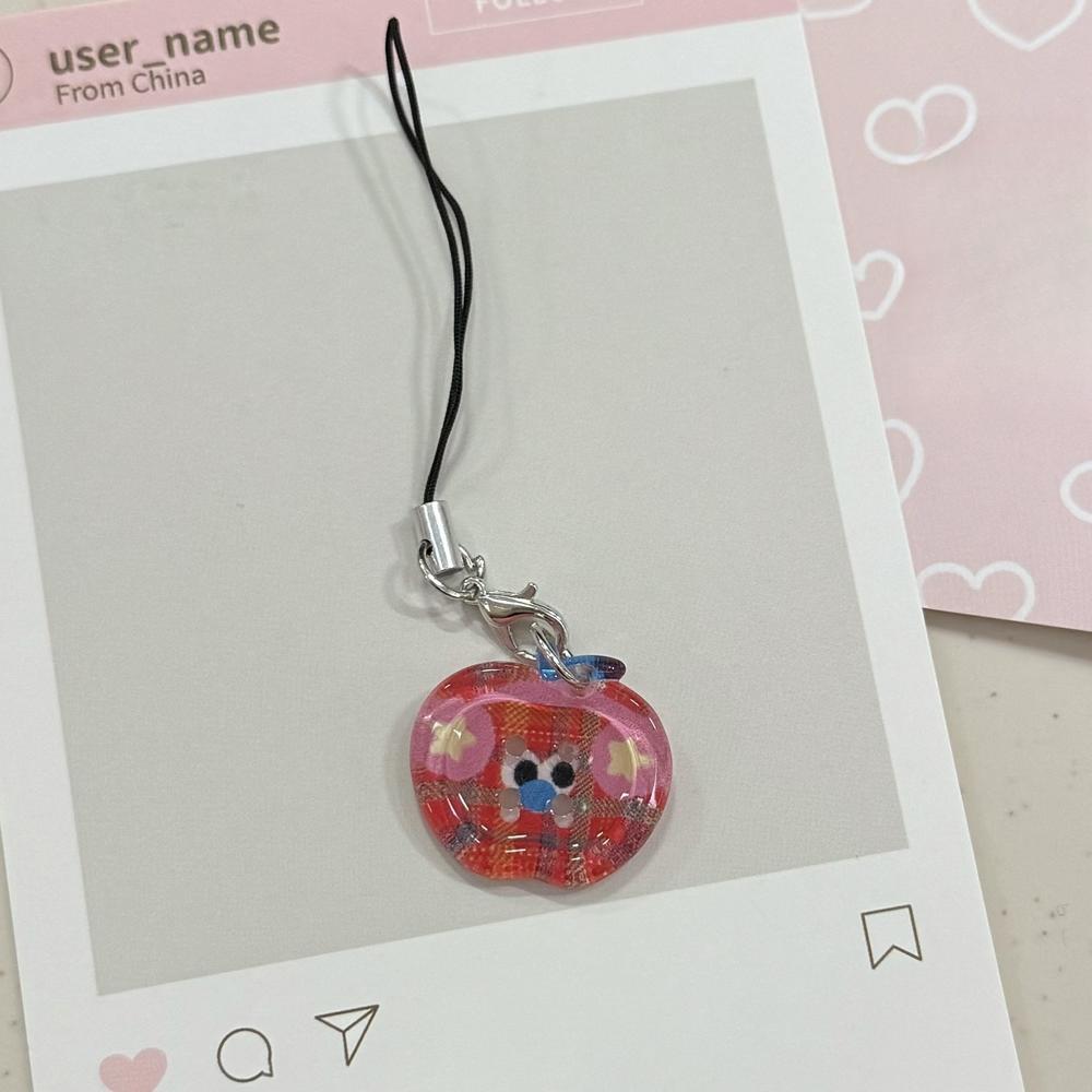 Colorful Heart Keychain Acrylic Tassel Bag Charm Sweet Letter Metal Pendant Women Girls Phone Strap Fashion Accessories