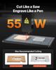 VEVOR 55W CO2 Laser Engraver, 500 X 300 Mm, Desktop CO2 Laser Engraver and Cutter Machine with 16MP Camera, Water Pump, Rotary Axis