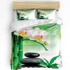 Zen Stones Orchids Flower Green Bamboo Duvet Cover With Pillow Case Custom 3pcs Bedding Set Quilt Cover Double Bed Home Textile