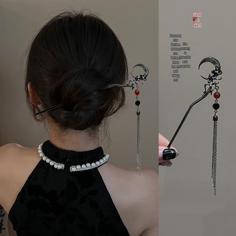 Luxusní retro čínská sponka do vlasů s třásněmi pro ženy - Všestranná slitinová spona do vlasů pro elegantní drdoly