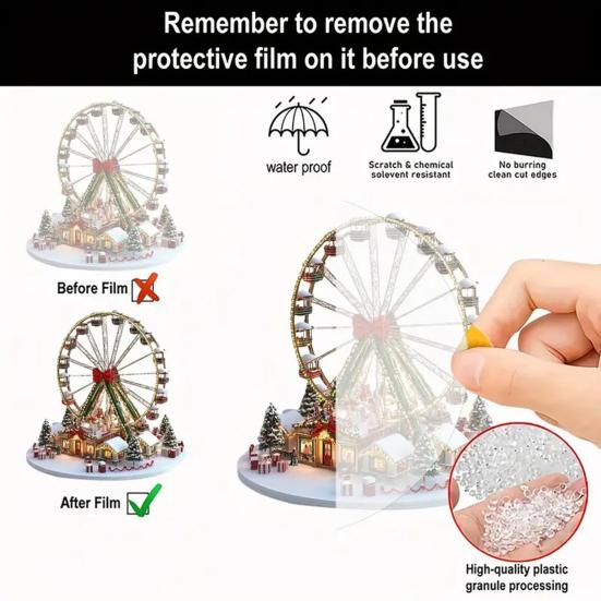 Ferris Wheel Ornament Base 3D Christmas Tree with Built-in Stable Effect Acrylic Decoration