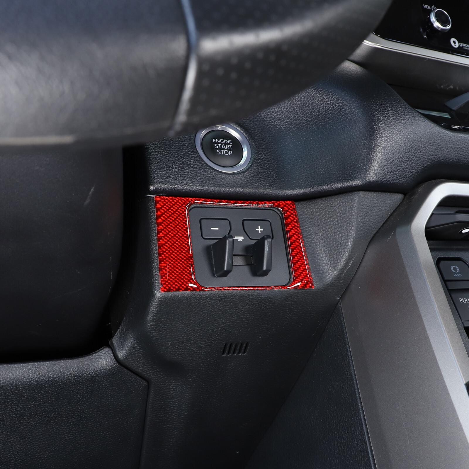 Red Carbon Fiber Handbrake Switch Panel Trim For Toyota Tundra -24
