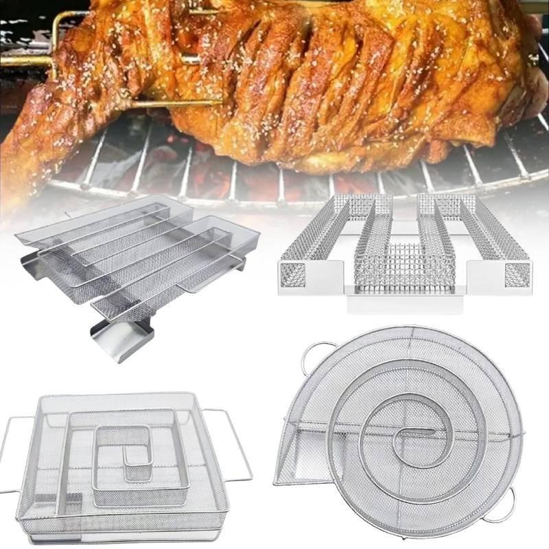 Premium Stainless Steel Round Smoker Tray For Charcoal Barbecue With Versatile Functions